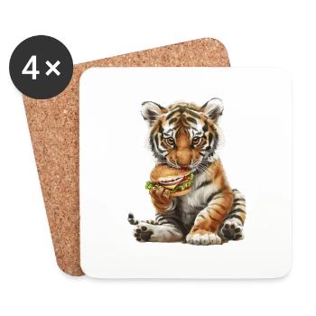 Tiger - Coasters (set of 4) - white - Front