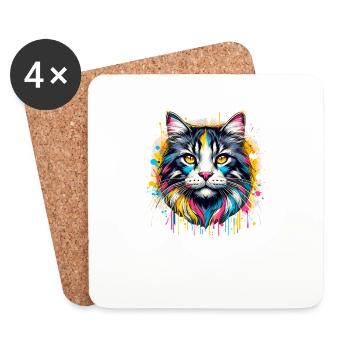 Colorful Splash Art California Spangled - Coasters (set of 4) - white - Front