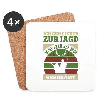 Jäger Spruch Jagdoutfit Jägerspruch Sportschütze - Untersetzer (4er-Set) - Weiß - Vorne
