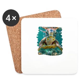 Sea Turtle Meeresschildkröten Meeresschildkröte - Untersetzer (4er-Set) - Weiß - Vorne