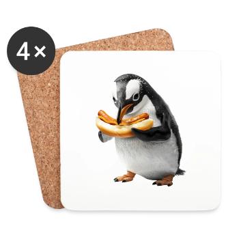 Pingouin - Dessous de verre (lot de 4) - blanc - Devant