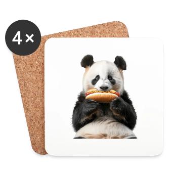 Panda - Dessous de verre (lot de 4) - blanc - Devant