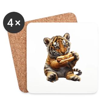 Tiger - Coasters (set of 4) - white - Front