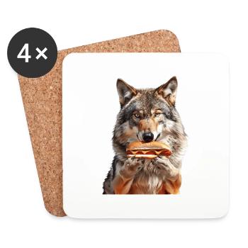 Wolf - Coasters (set of 4) - white - Front