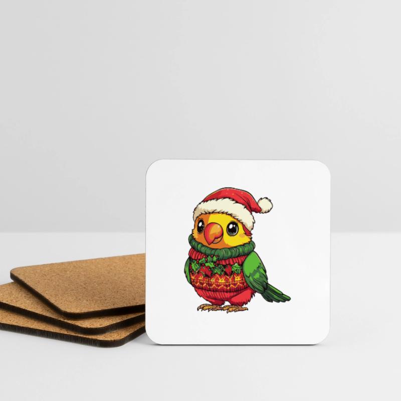 Parrot Christmas Comic Coasters (set of 4)