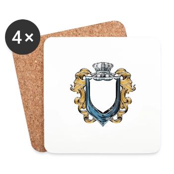 Symbole des armoiries - Dessous de verre (lot de 4) - blanc - Devant