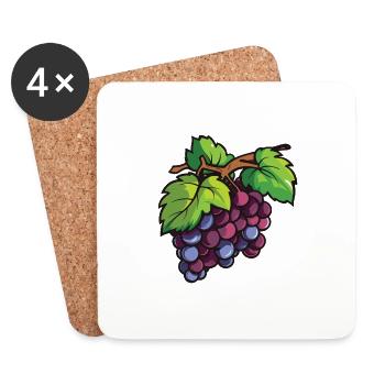 Weintrauben Symbol - Untersetzer (4er-Set) - Weiß - Vorne