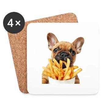 Chien - Dessous de verre (lot de 4) - blanc - Devant