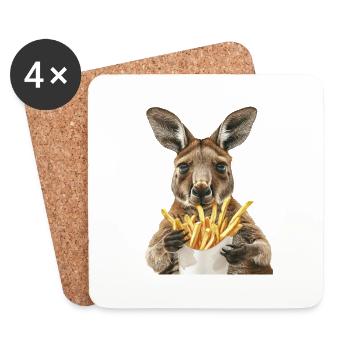 Kangaroo - Coasters (set of 4) - white - Front