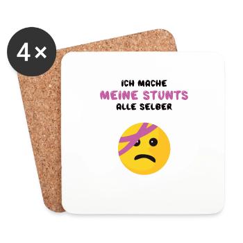 Aufmunterung Gesundheit Krank Wünsche zur Genesung - Untersetzer (4er-Set) - Weiß - Vorne