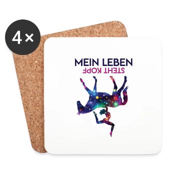 Mein Leben Steht Kopf Voltigier Outfit Voltgieren - Untersetzer (4er-Set) - Weiß - Vorne