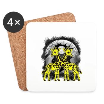 mystisch Giraffe Giraffen Kind Kinder Baby - Untersetzer (4er-Set) - Weiß - Vorne