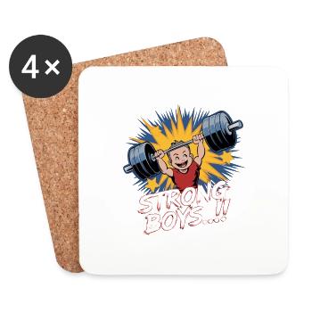 STRONG BOYS - Coasters (set of 4) - white - Front