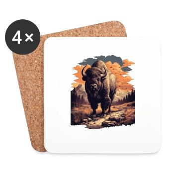 Bisons Bison - Coasters (set of 4) - white - Front
