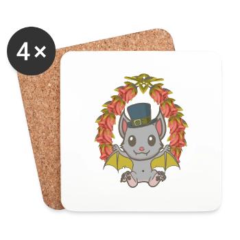 Halloween Bat Bats Kids Child - Coasters (set of 4) - white - Front