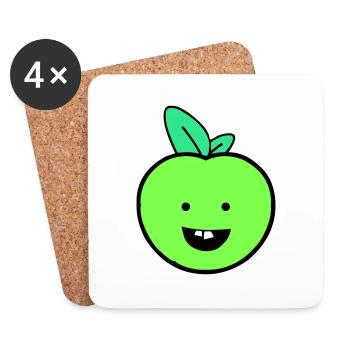 apfel smile - Untersetzer (4er-Set) - Weiß - Vorne
