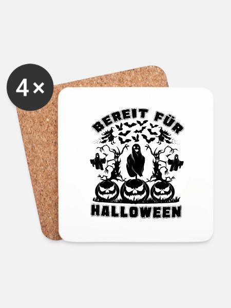 Halloween2a - Untersetzer (4er-Set) - Weiß