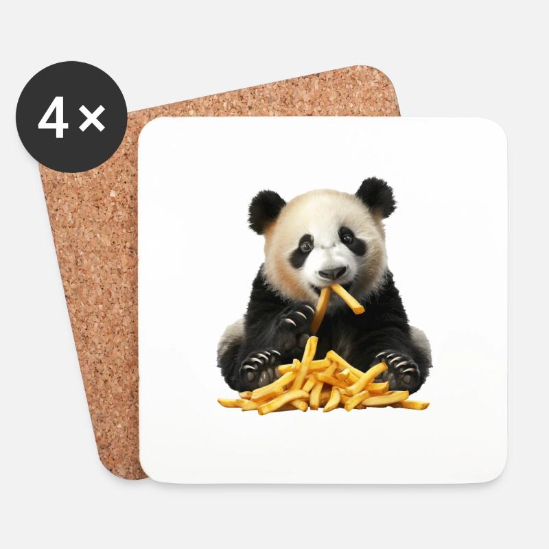 Panda - Untersetzer (4er-Set) - Weiß