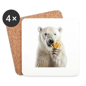 Ours blanc - Dessous de verre (lot de 4) - blanc - Devant