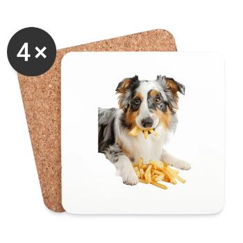 Australischer Schäferhund - Untersetzer (4er-Set) - Weiß - Vorne