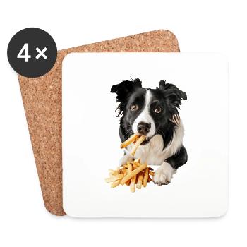 Border Collie - Untersetzer (4er-Set) - Weiß - Vorne