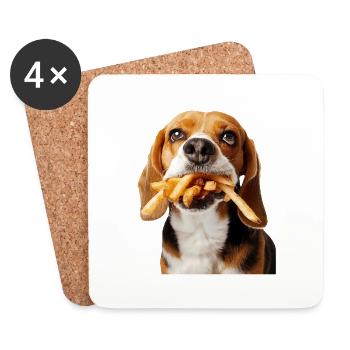 Beagle - Untersetzer (4er-Set) - Weiß - Vorne