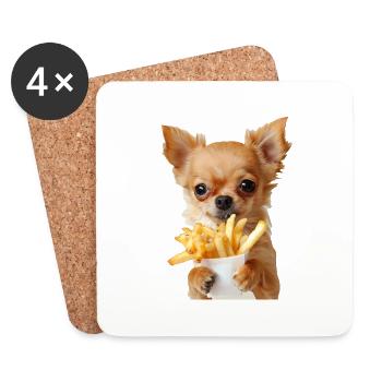 Chihuahua - Dessous de verre (lot de 4) - blanc - Devant