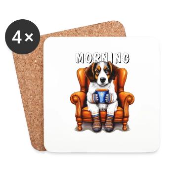 MATIN DU CHIEN - Dessous de verre (lot de 4) - blanc - Devant