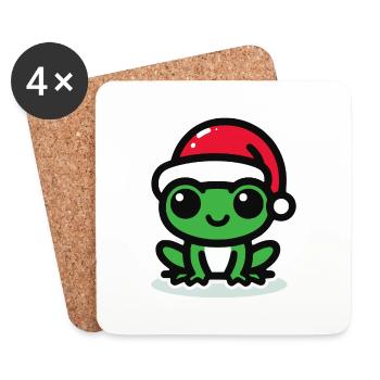 Grenouille de Noël Grenouille - Dessous de verre (lot de 4) - blanc - Devant