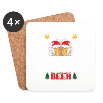 Le plus susceptible d’offrir une bière au Père Noël - Dessous de verre (lot de 4) - blanc - Devant