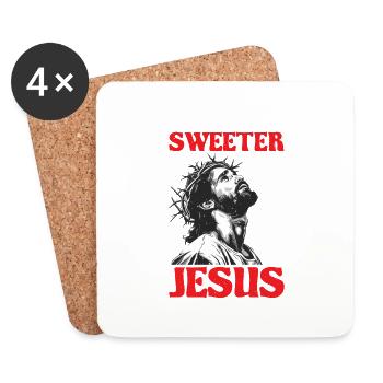 Nothing Sweeter Than Jesus - Untersetzer (4er-Set) - Weiß - Vorne