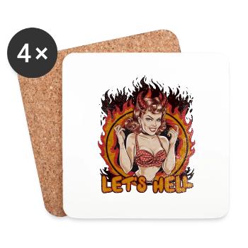 American Pin Up Hell Halloween - Coasters (set of 4) - white - Front