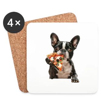 Boston Terrier - Dessous de verre (lot de 4) - blanc - Devant
