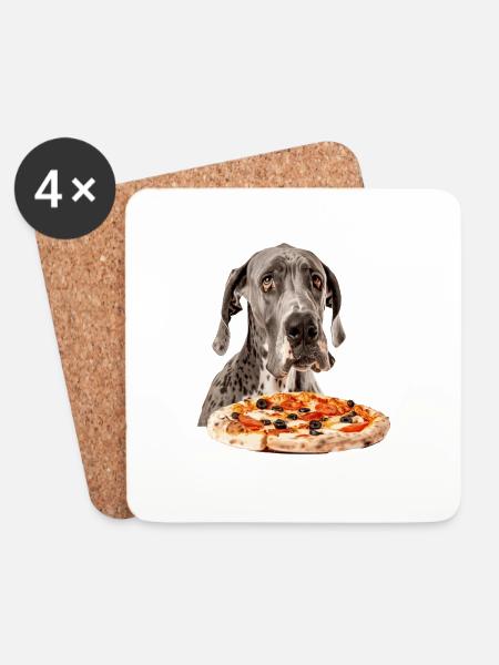 Deutsche Dogge - Untersetzer (4er-Set) - Weiß