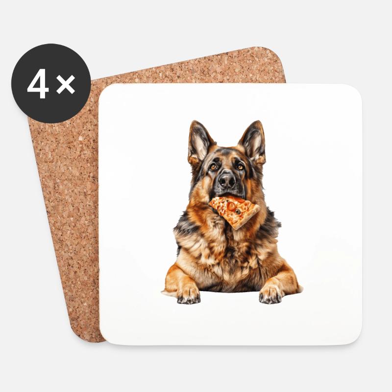 Deutscher Schäferhund - Untersetzer (4er-Set) - Weiß