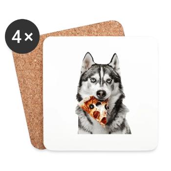 Sibirischer Husky - Untersetzer (4er-Set) - Weiß - Vorne