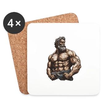 Bodybuilders Muscles Musculation - Dessous de verre (lot de 4) - blanc - Devant