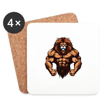 Leo Muscles Musculation - Dessous de verre (lot de 4) - blanc - Devant