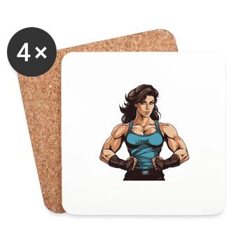 Woman Muscles Bodybuilding - Coasters (set of 4) - white - Front