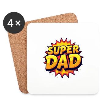 CADEAUX POUR PAPA - Dessous de verre (lot de 4) - blanc - Devant