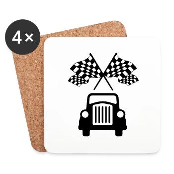 Auto - Untersetzer (4er-Set) - Weiß - Vorne