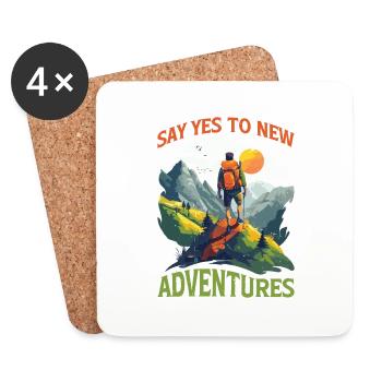 Say Yes To New Adventures 6 - Untersetzer (4er-Set) - Weiß - Vorne