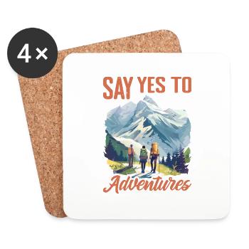 Say Yes To New Adventures 5 - Untersetzer (4er-Set) - Weiß - Vorne