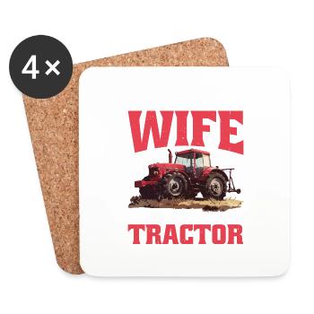 Will Trade Wife For Tractor 2 - Untersetzer (4er-Set) - Weiß - Vorne