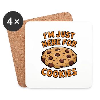 Cookies Disant Biscuits au Chocolat Cadeau de Cookie Drôle - Dessous de verre (lot de 4) - blanc - Devant
