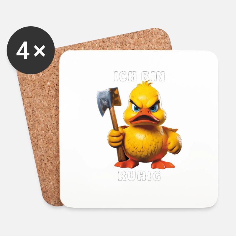 ENTE BEIL ICH BIN RUHIG - Untersetzer (4er-Set) - Weiß