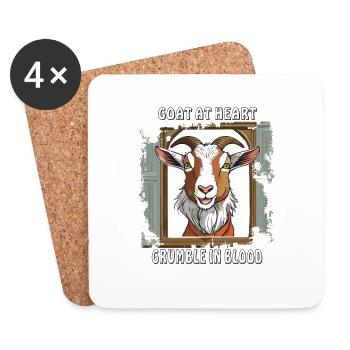 ZIEGE CHÈVRE DANS L’ÂME GROGNE DANS LE SANG - Dessous de verre (lot de 4) - blanc - Devant