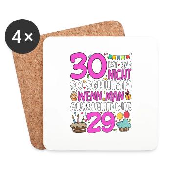 30th birthday women 30 is not so bad - Coasters (set of 4) - white - Front