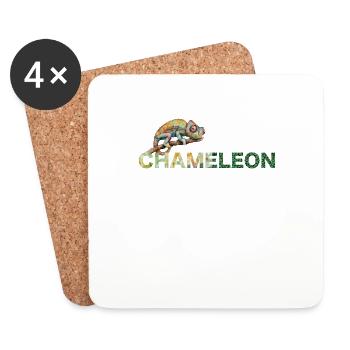 Chamäleon Chameleon - Untersetzer (4er-Set) - Weiß - Vorne