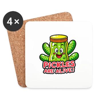 PICKLES ARE ALIVE - Coasters (set of 4) - white - Front